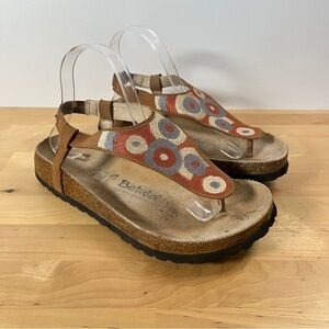 Betula Embroidered Slingback Thong Sandal 38